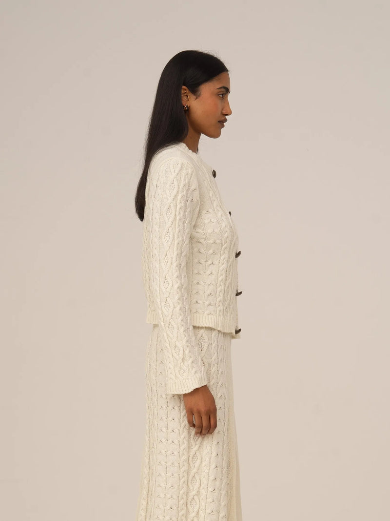 Bare Knit White Cardigan