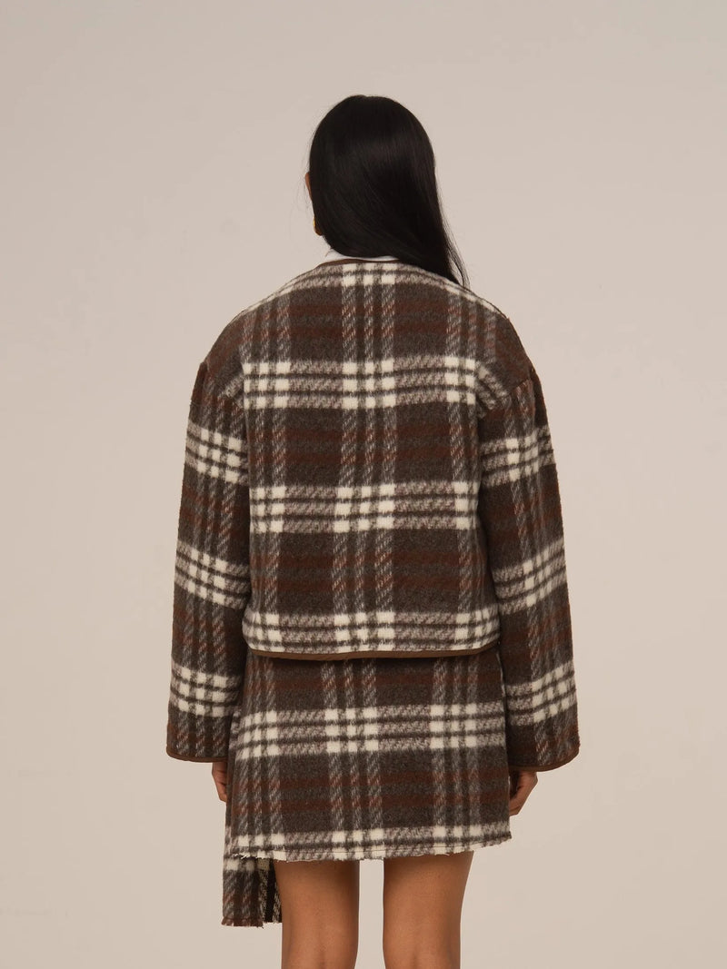 Barefoot Plaid Brown Jacket
