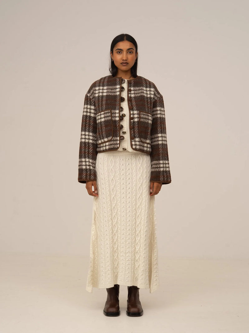 Barefoot Plaid Brown Jacket