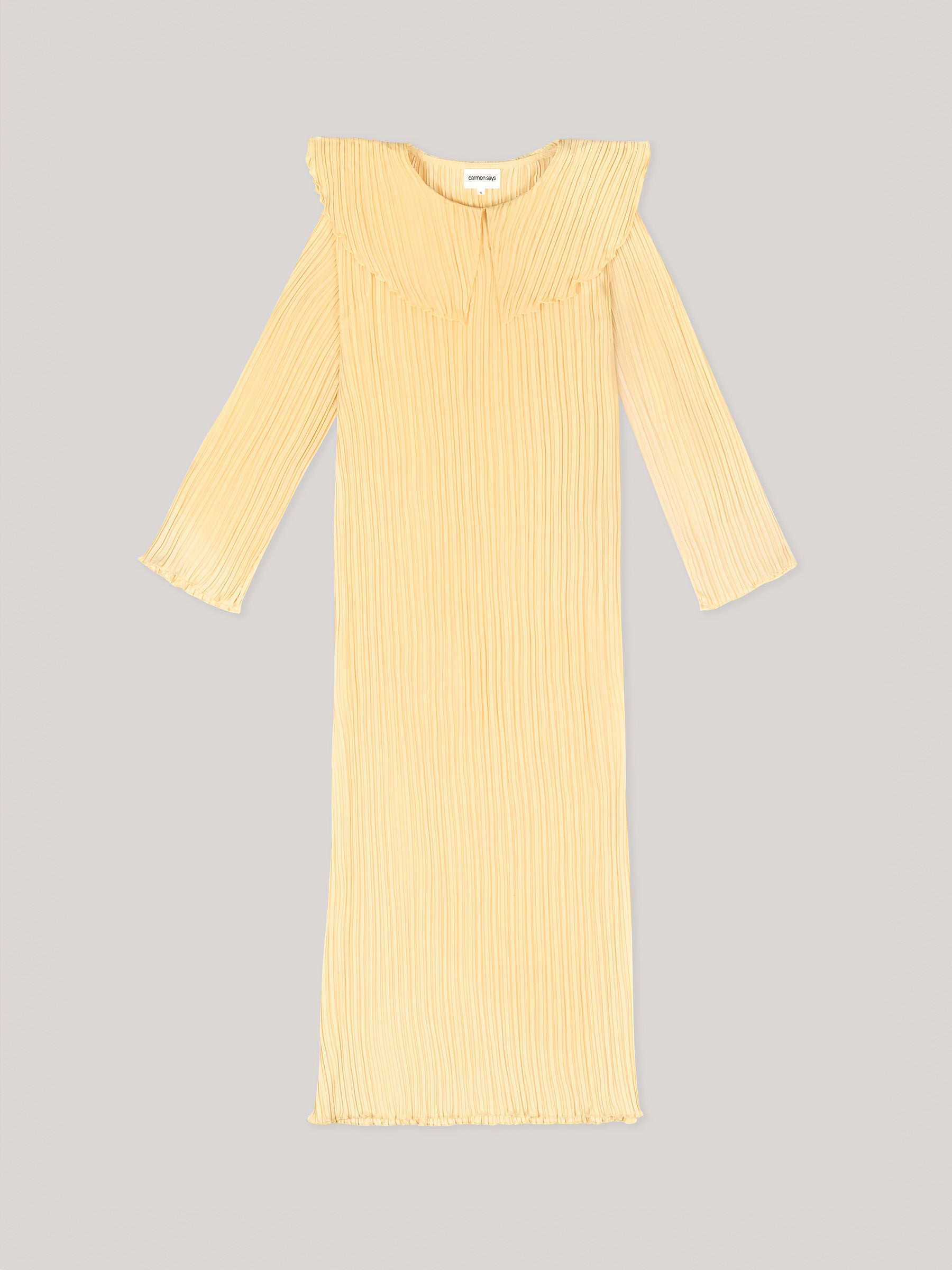 Beurre Long Yellow Pleated Dress vestidos