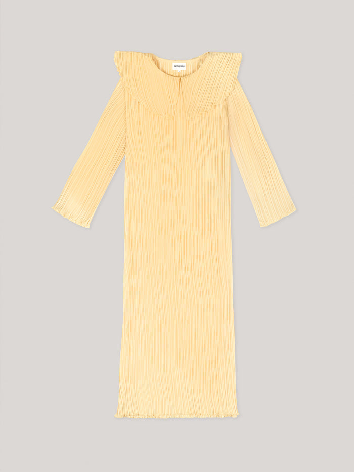 Beurre Long Yellow Pleated Dress