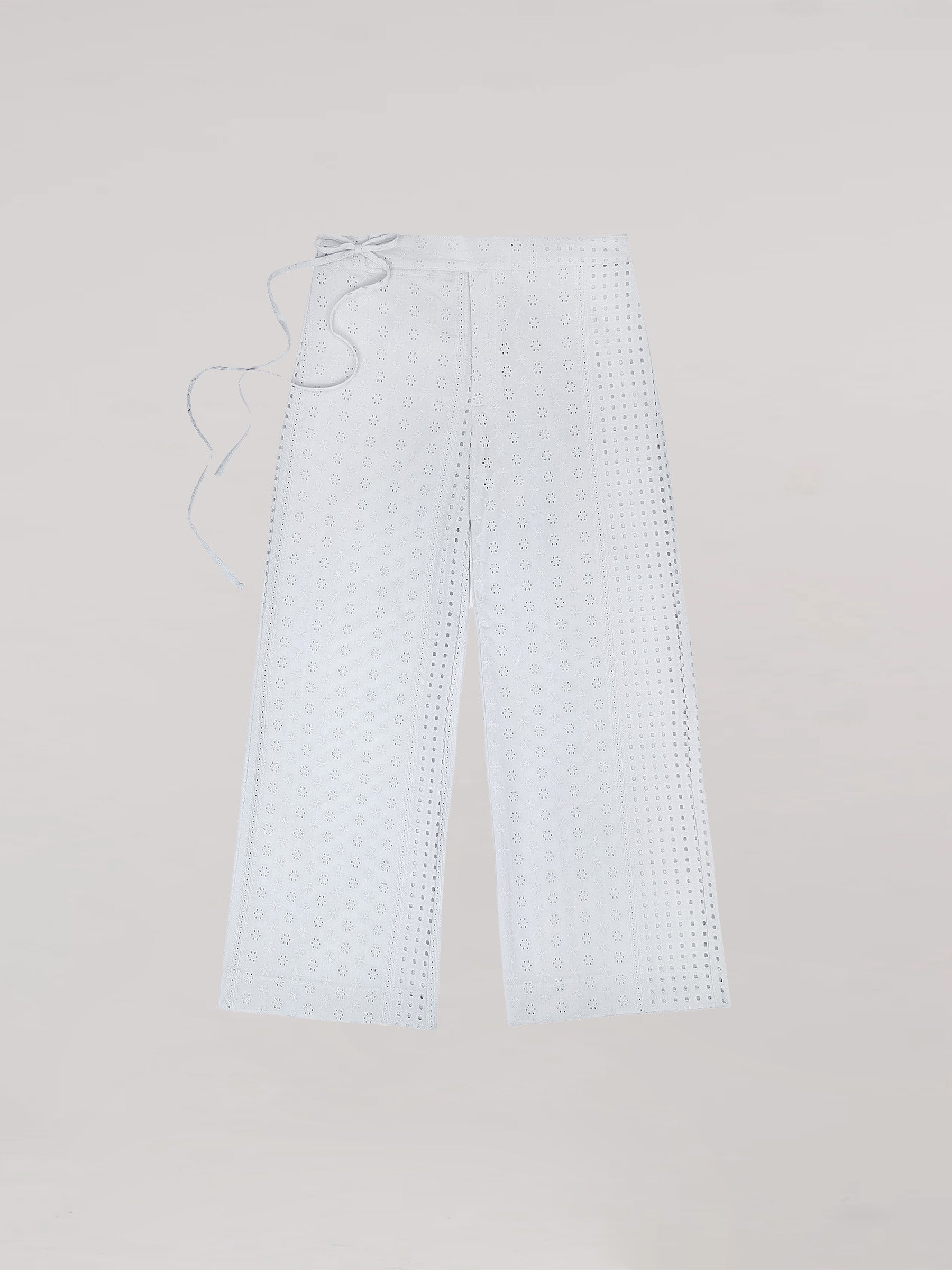 Blue Embroidery Ocean Pants pantalones