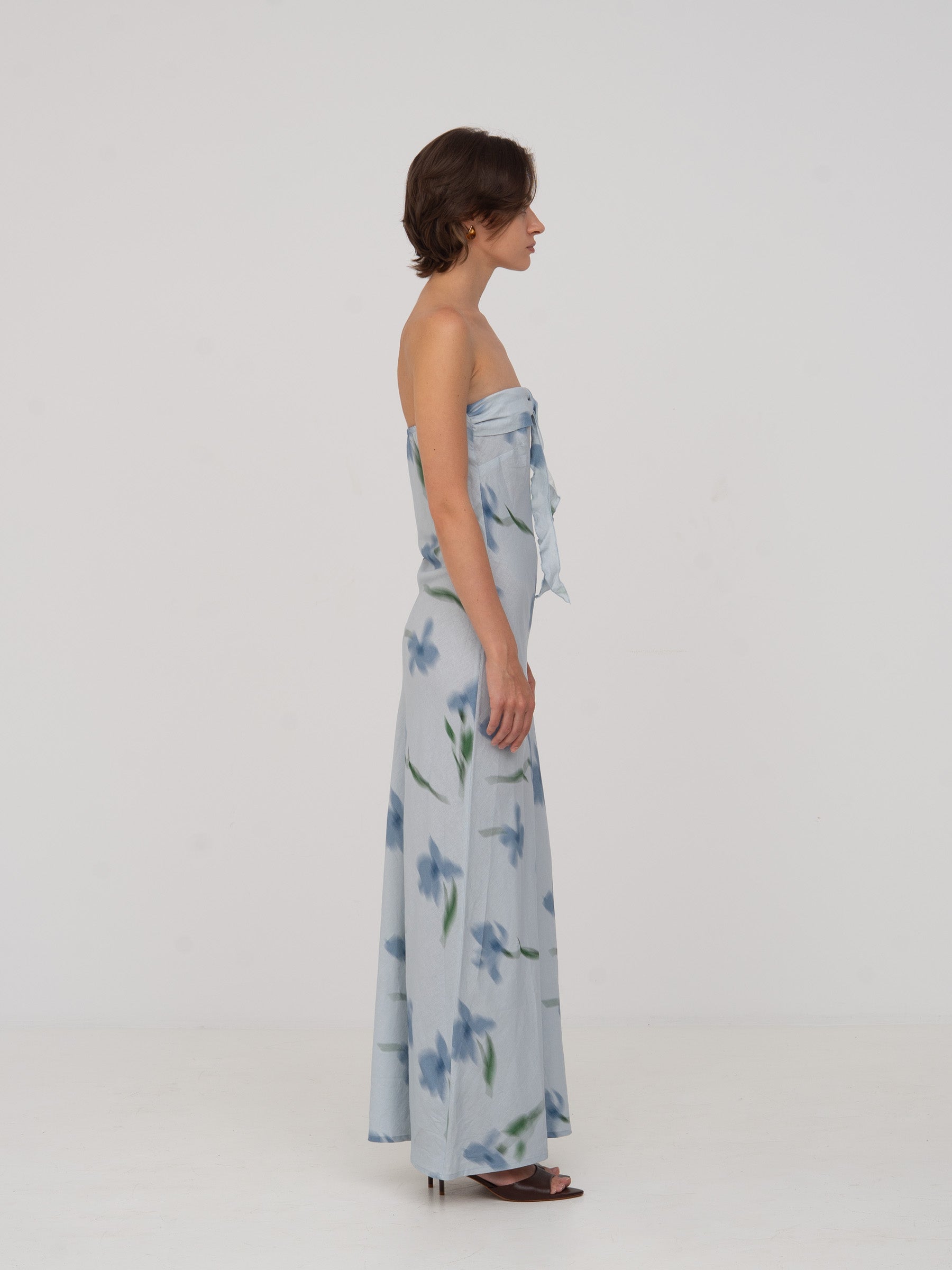 Blue Flower Print Dream Dress vestidos