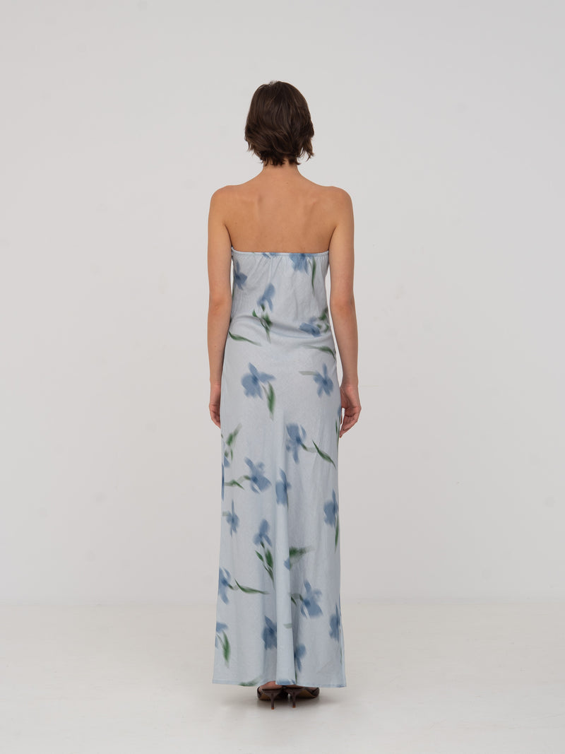 Blue Flower Print Dream Dress vestidos