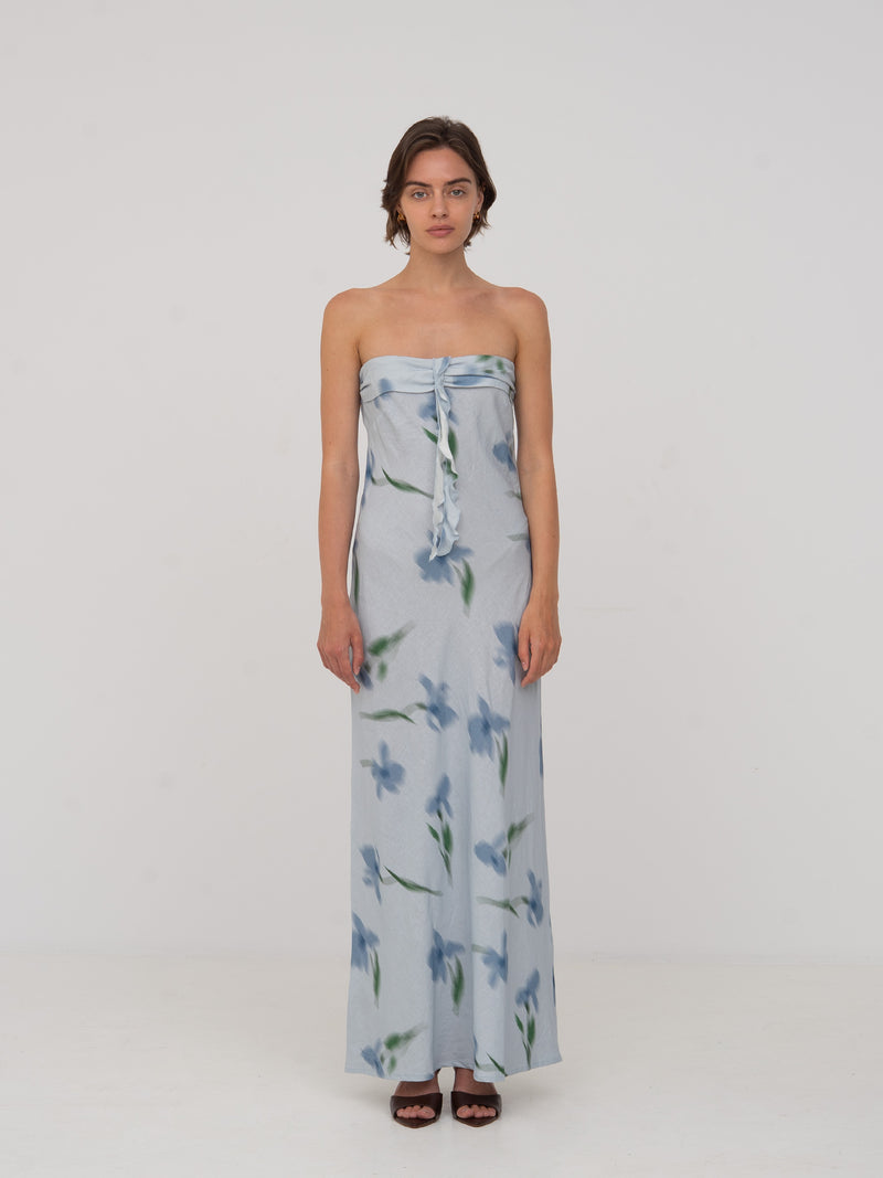 Blue Flower Print Dream Dress vestidos
