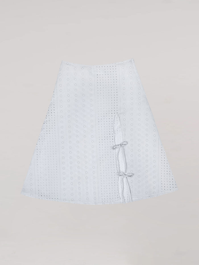 Blue Lumora White Midi Skirt