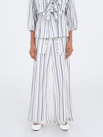 Bluebell Blue Striped Printed Pants pantalones