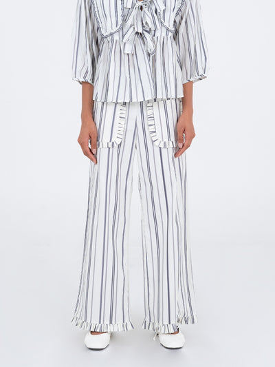 Bluebell Blue Striped Printed Pants