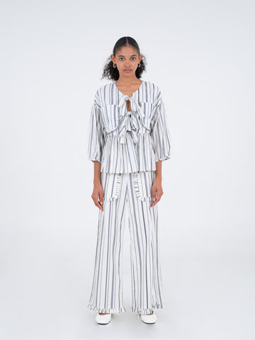 Bluebell Blue Striped Printed Pants pantalones