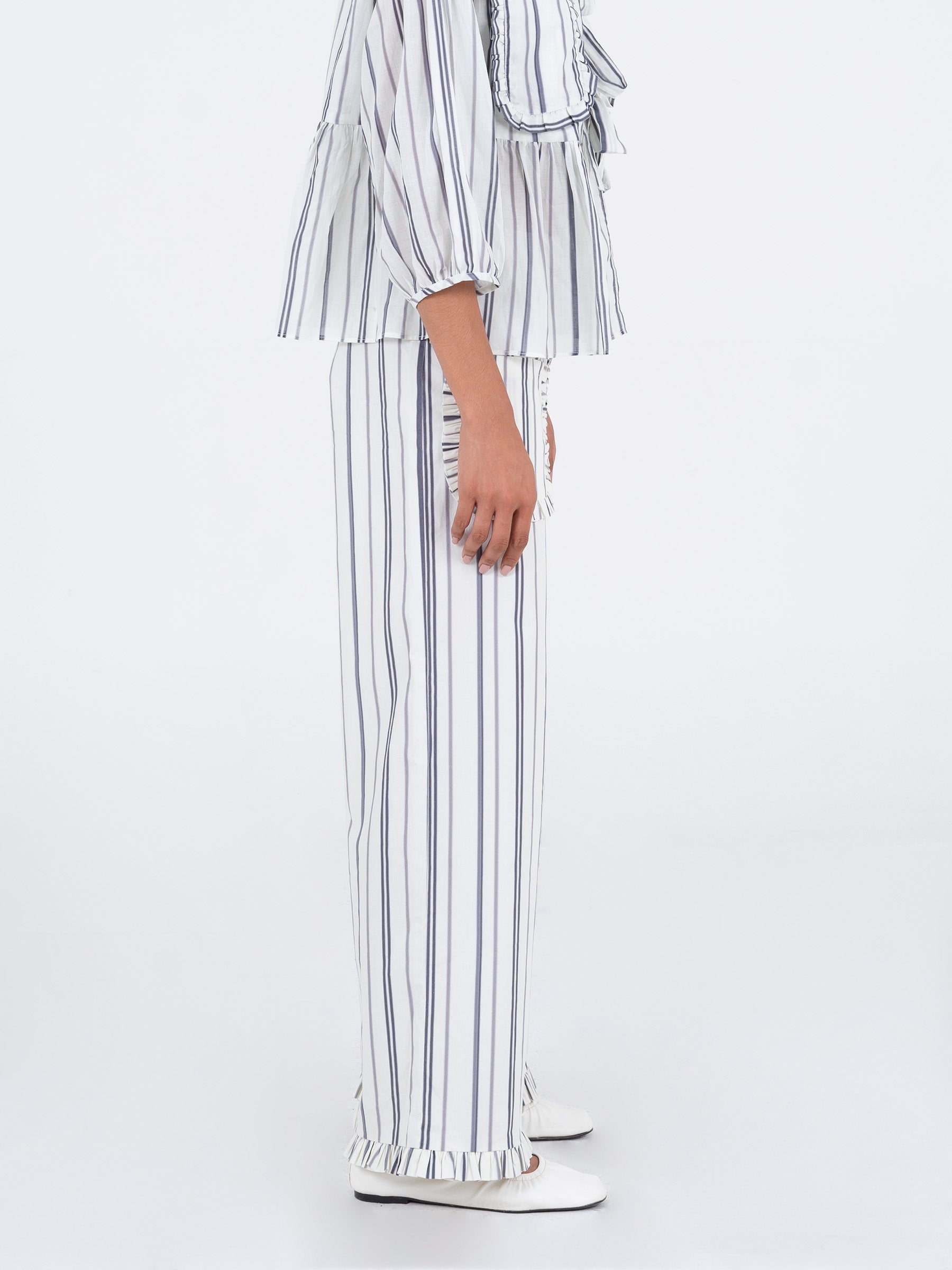 Bluebell Blue Striped Printed Pants pantalones