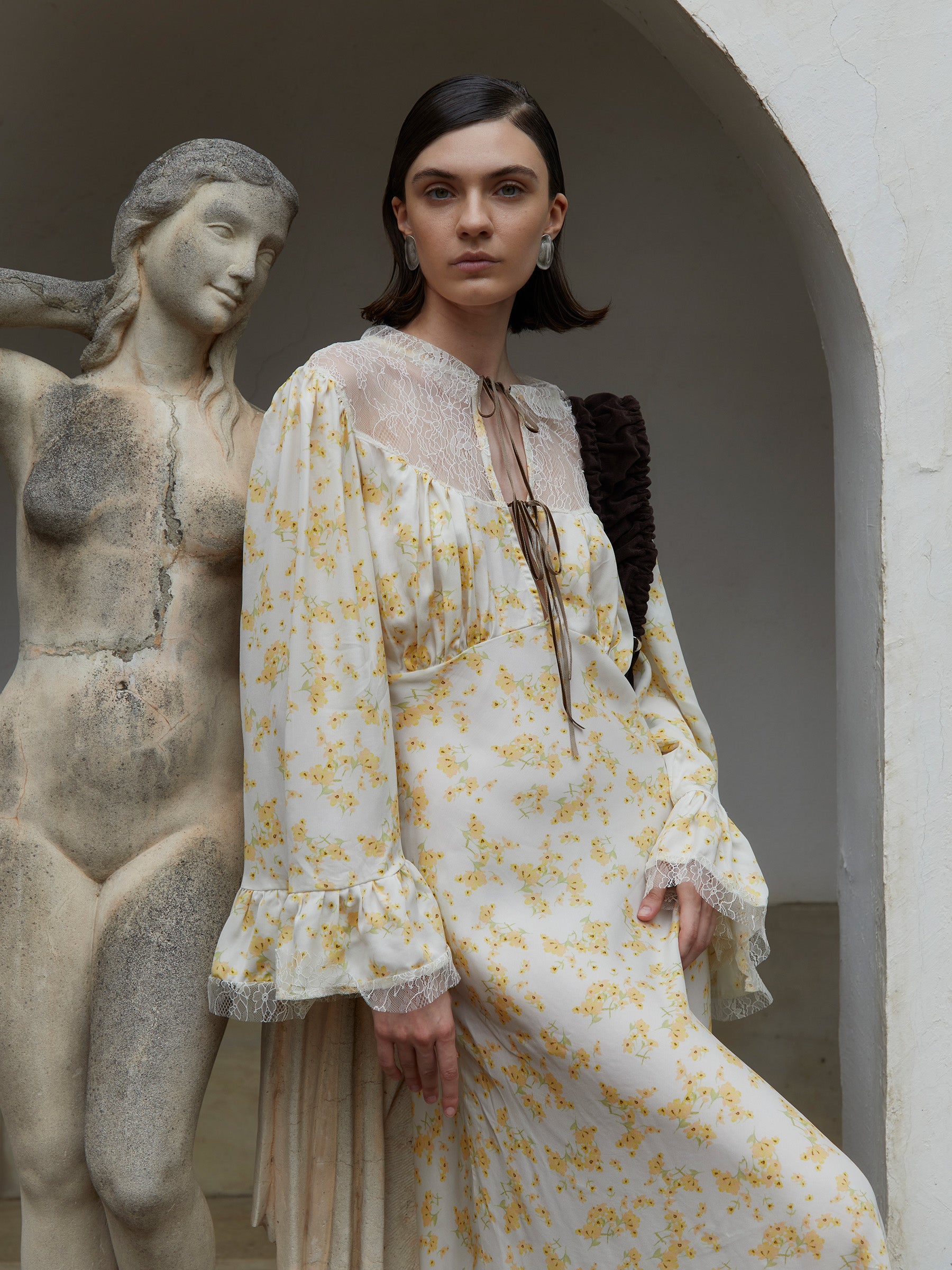 Blush Floral Print Long Dress vestidos