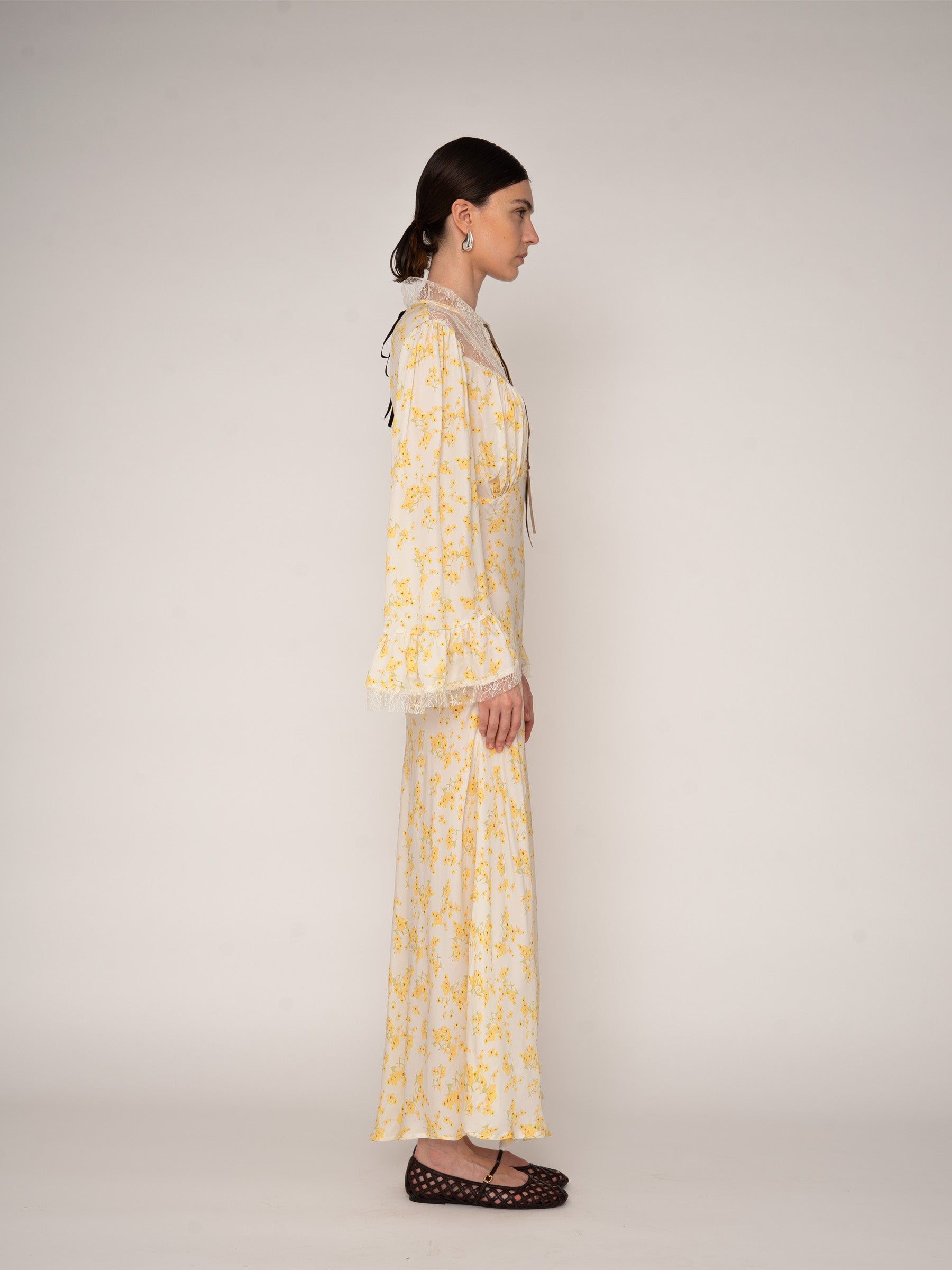 Blush Floral Print Long Dress vestidos