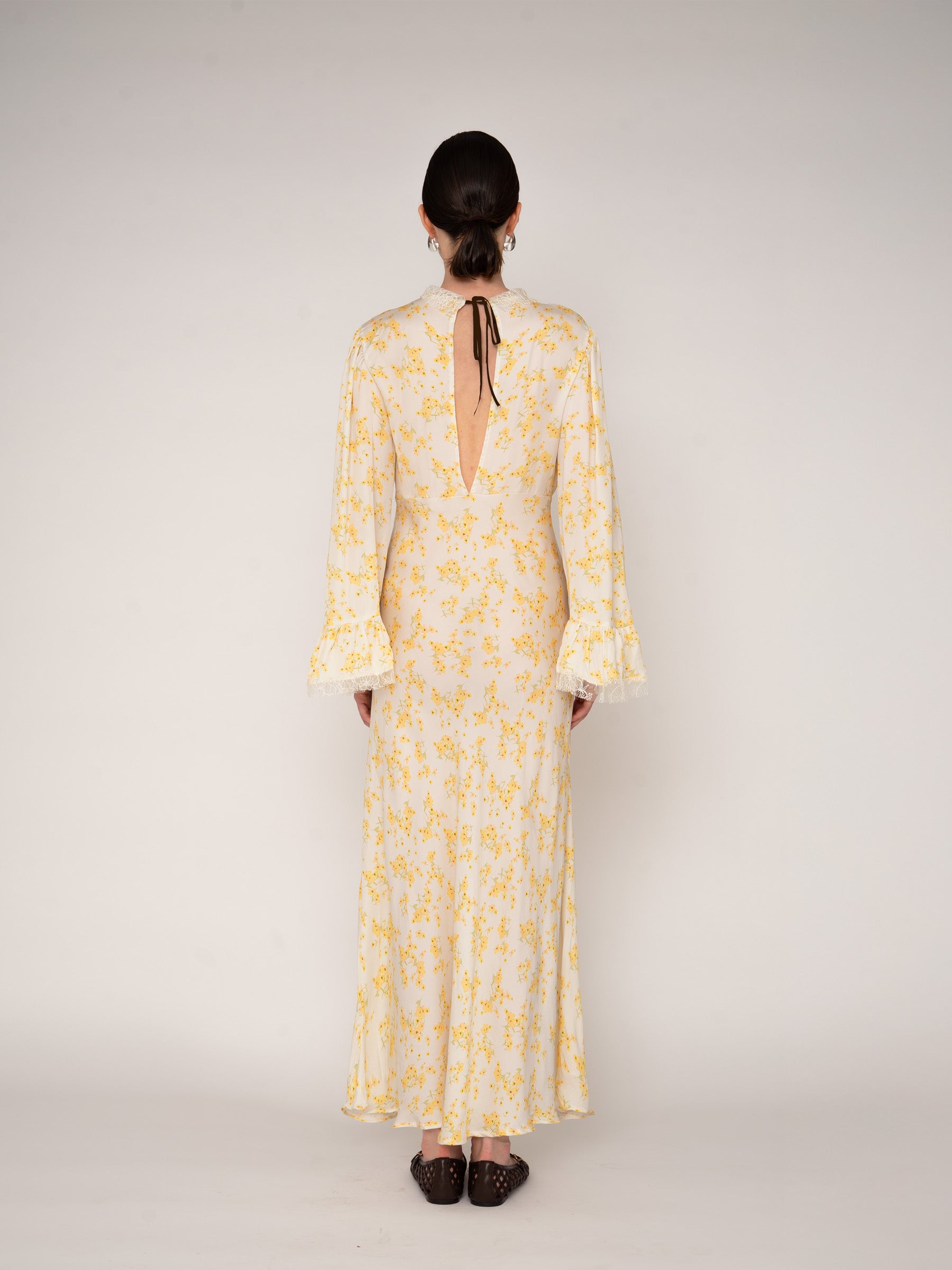 Blush Floral Print Long Dress vestidos