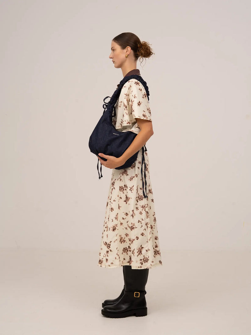Brown Blooms Flower Print Midi Dress