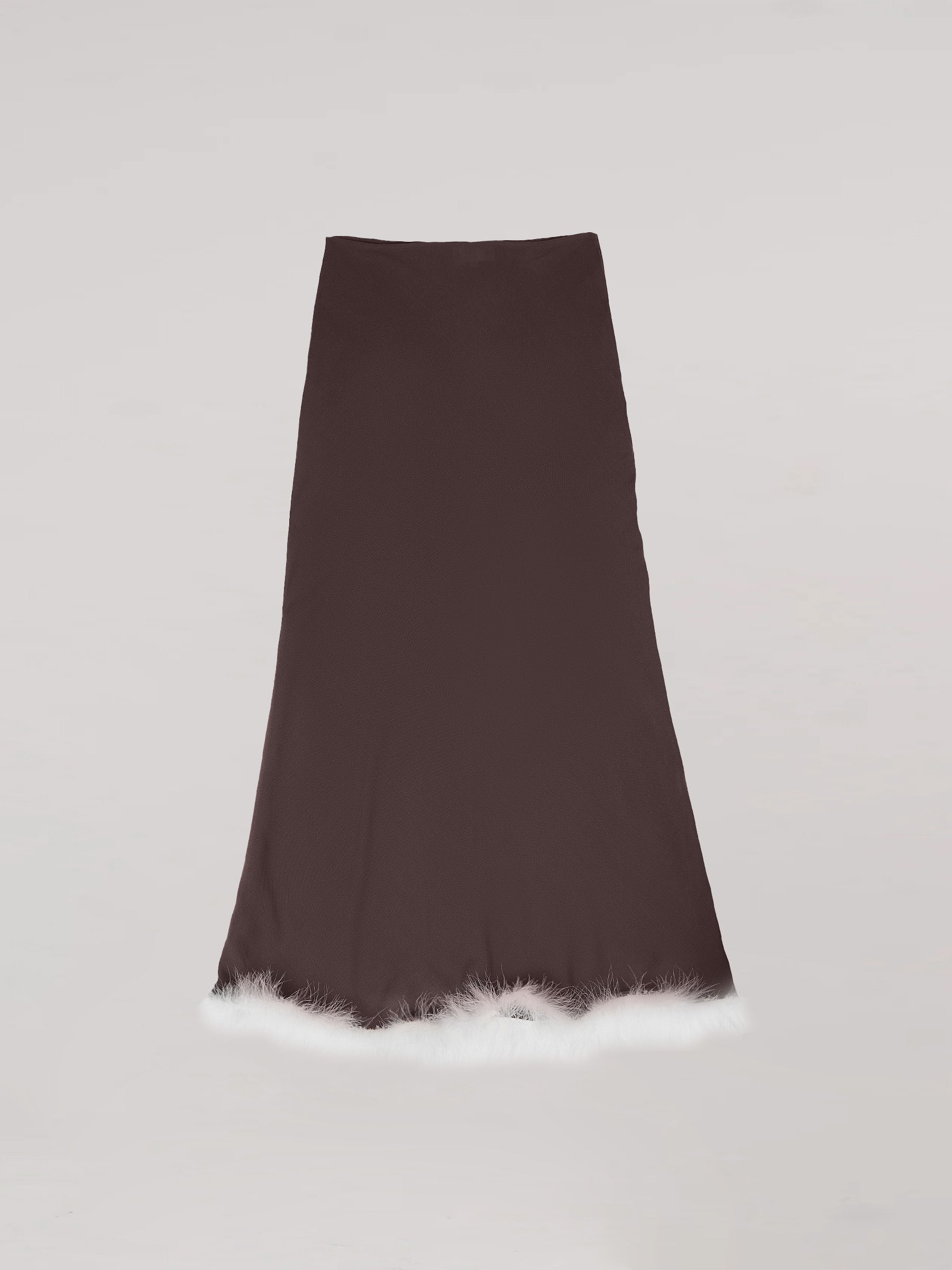 Brown Balance Feather Skirt falda