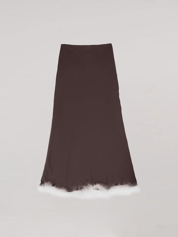 Brown Balance Feather Skirt