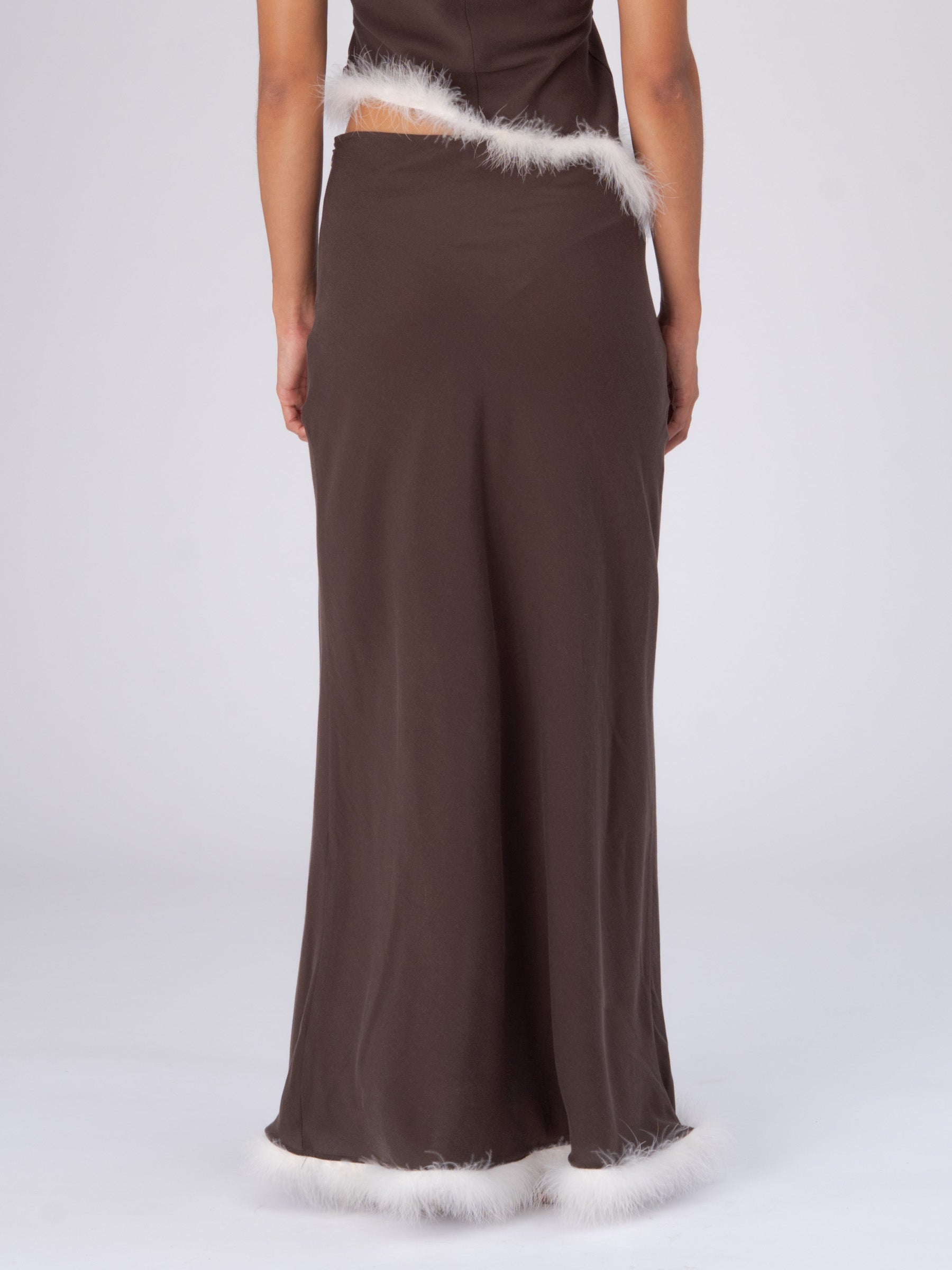 Brown Balance Feather Skirt falda
