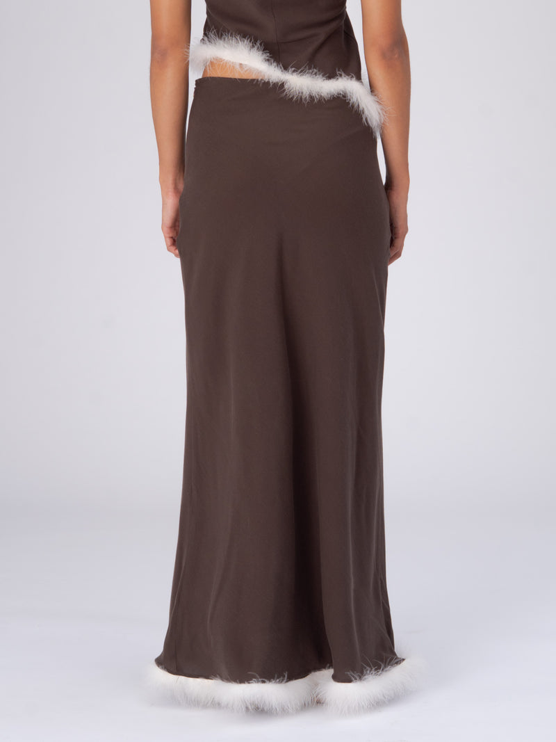 Brown Balance Feather Skirt falda
