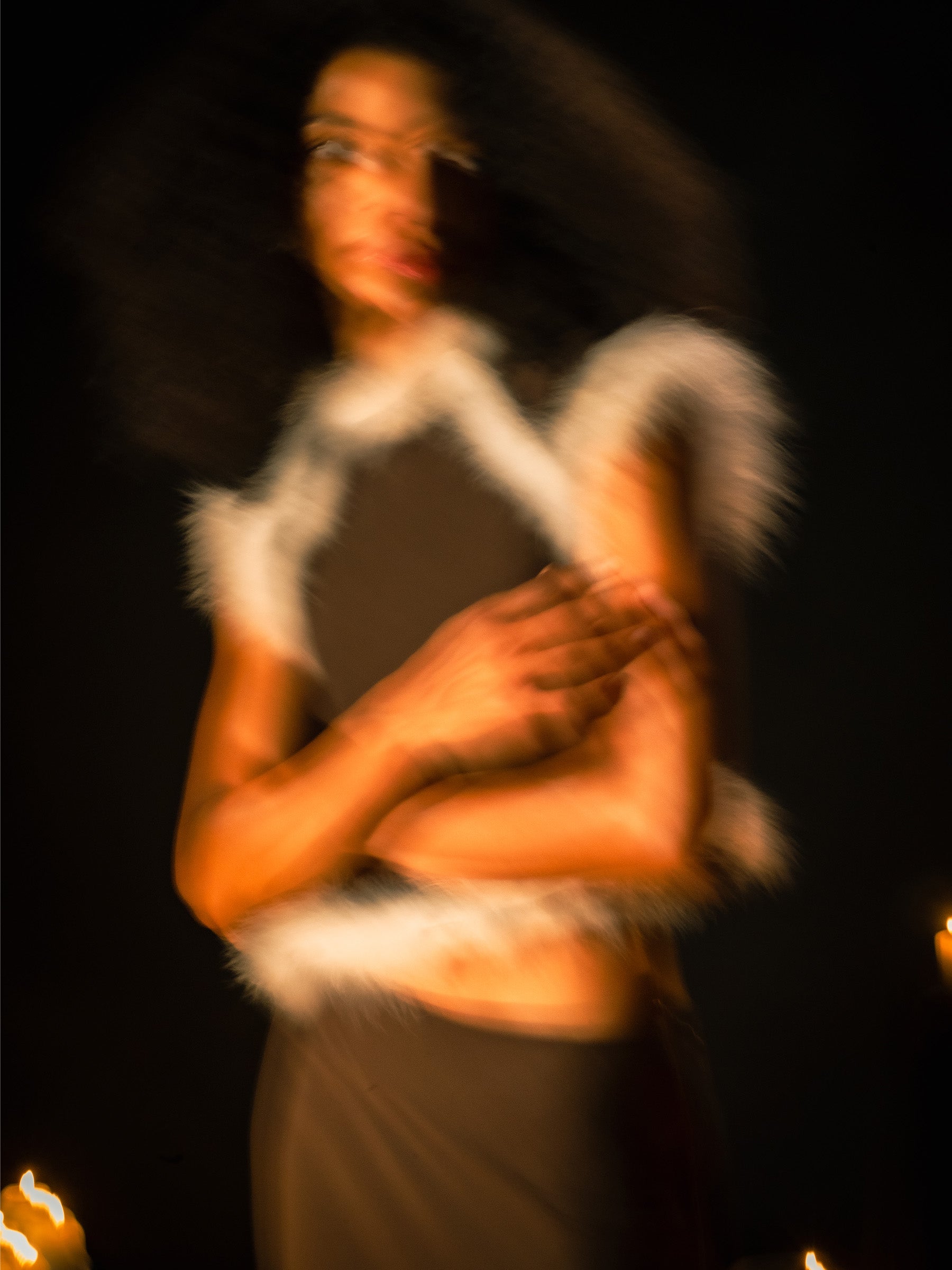 Brown Balance Feather Top top