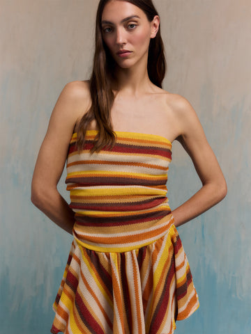 Sunlight Striped Knit Mini Dress