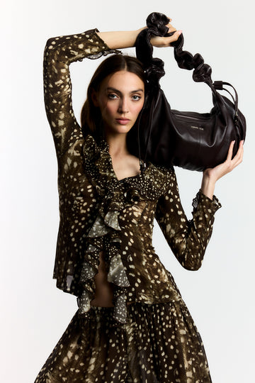 Bambi Noir Animal Print Blouse