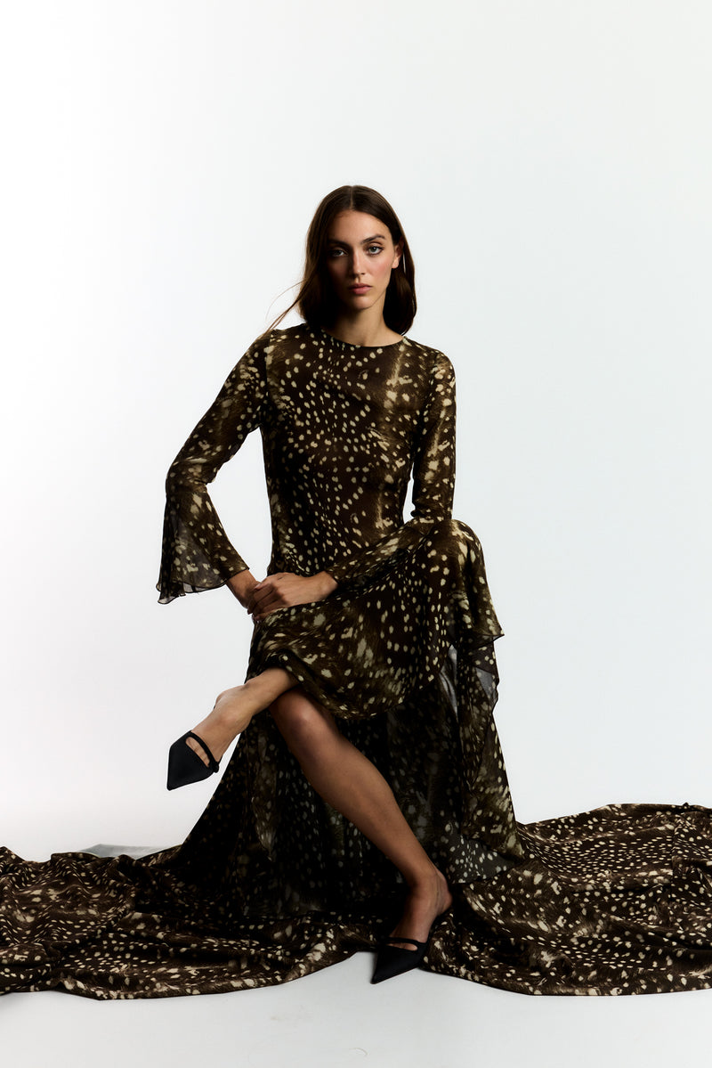 Bambi Noir Jester Animal Print Dress