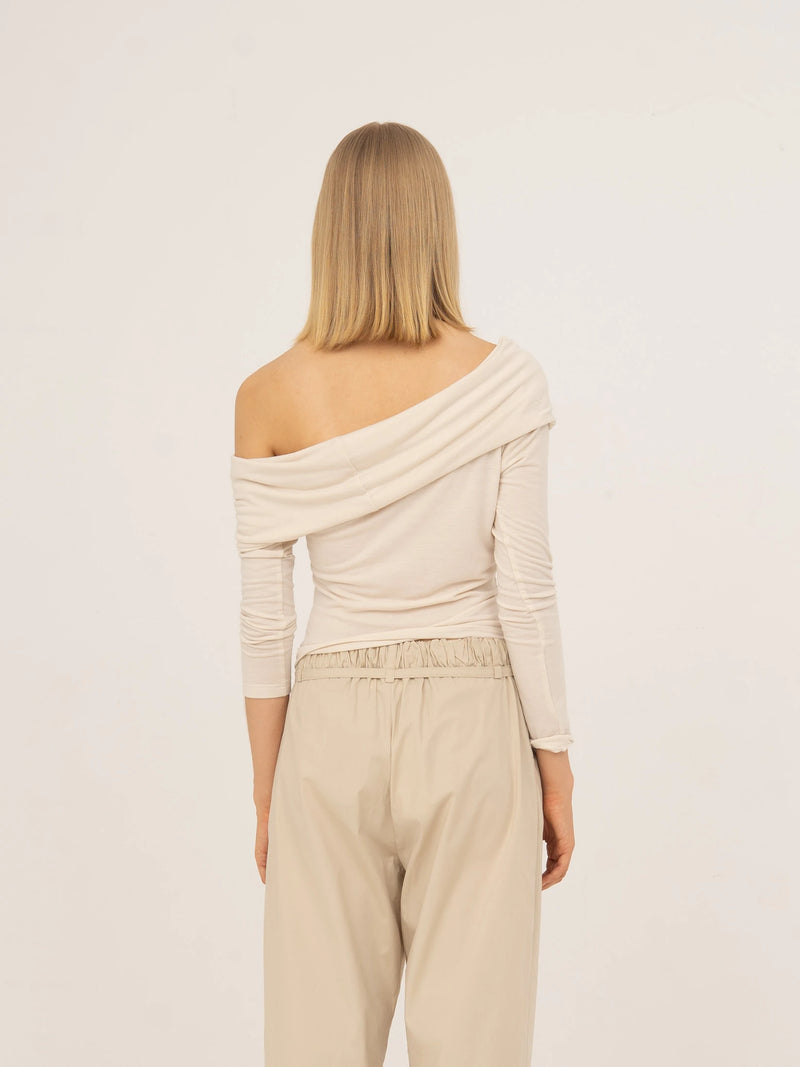 Tender White Off Shoulder Jersey Top