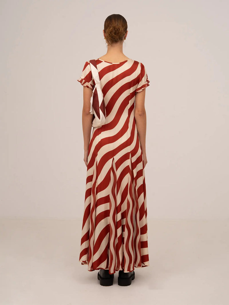 Candycane Striped Red Maxi Dress