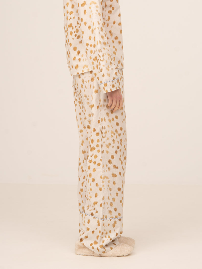 White Bambi Deer Print Pyjama Pants