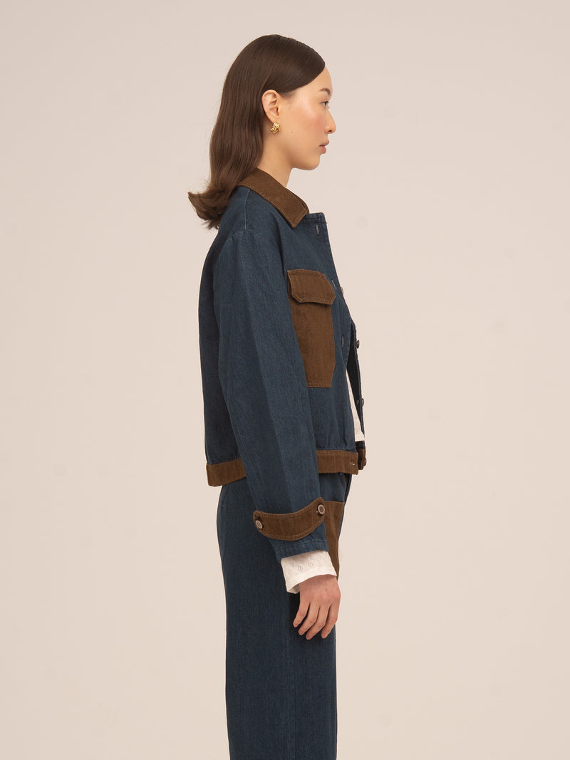 Backstreet Blue and Brown Denim Jacket 