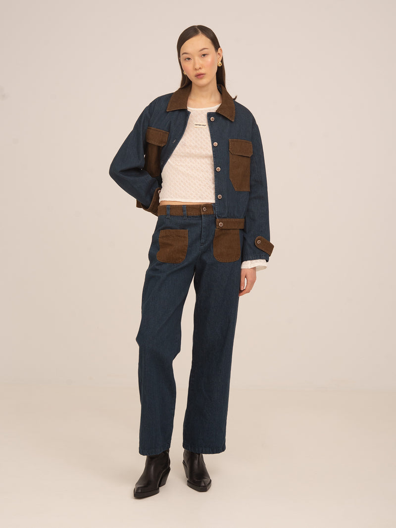 Backstreet Blue and Brown Denim Jacket 