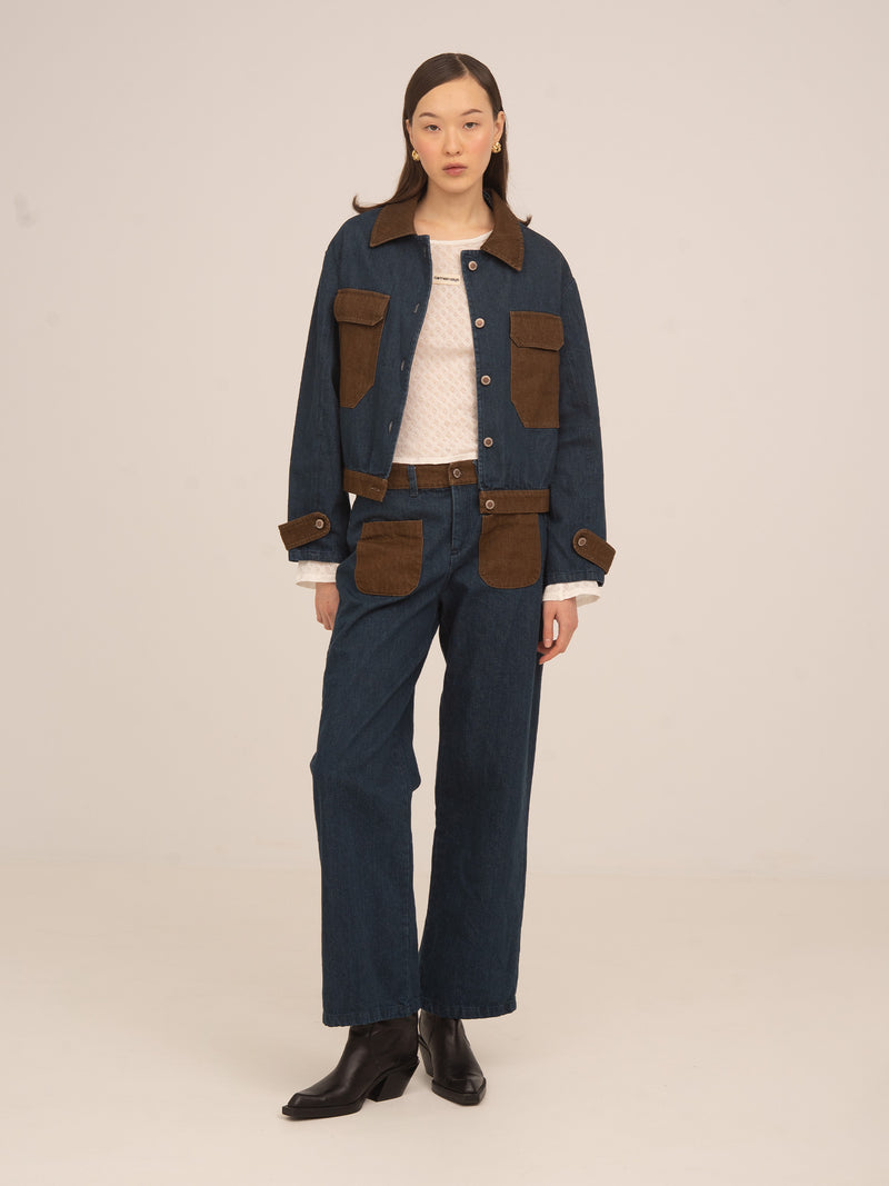 Backstreet Blue and Brown Denim Jacket 