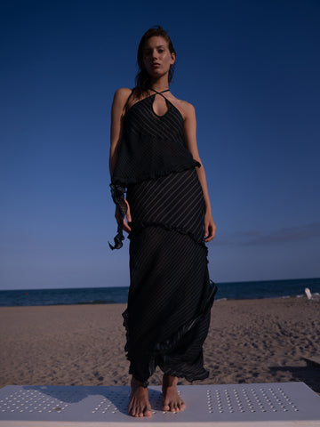 Midnight Blue Striped Ecstasy Skirt