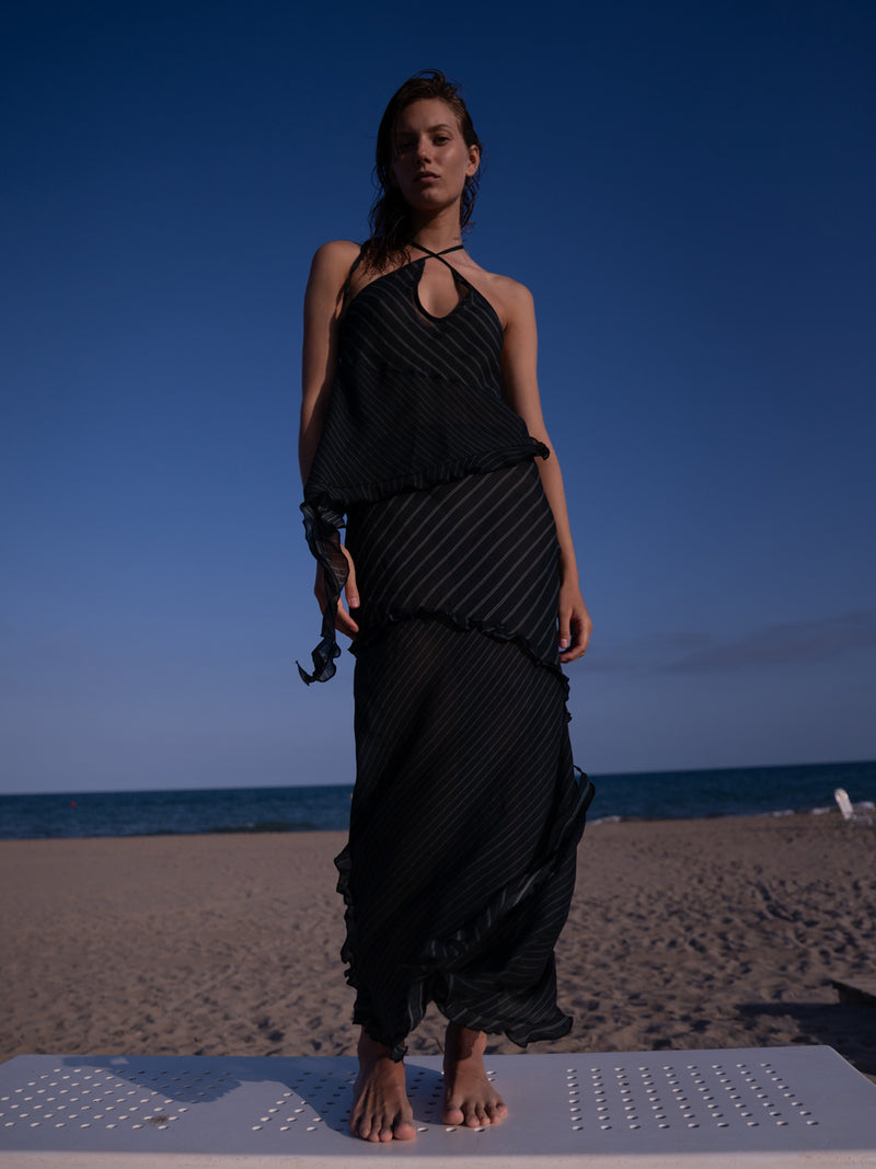 Midnight Blue Striped Ecstasy Skirt