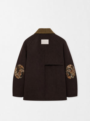 Hazel Brown Contrast Collar Jacket
