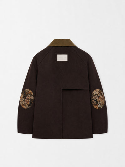 Hazel Brown Contrast Collar Jacket