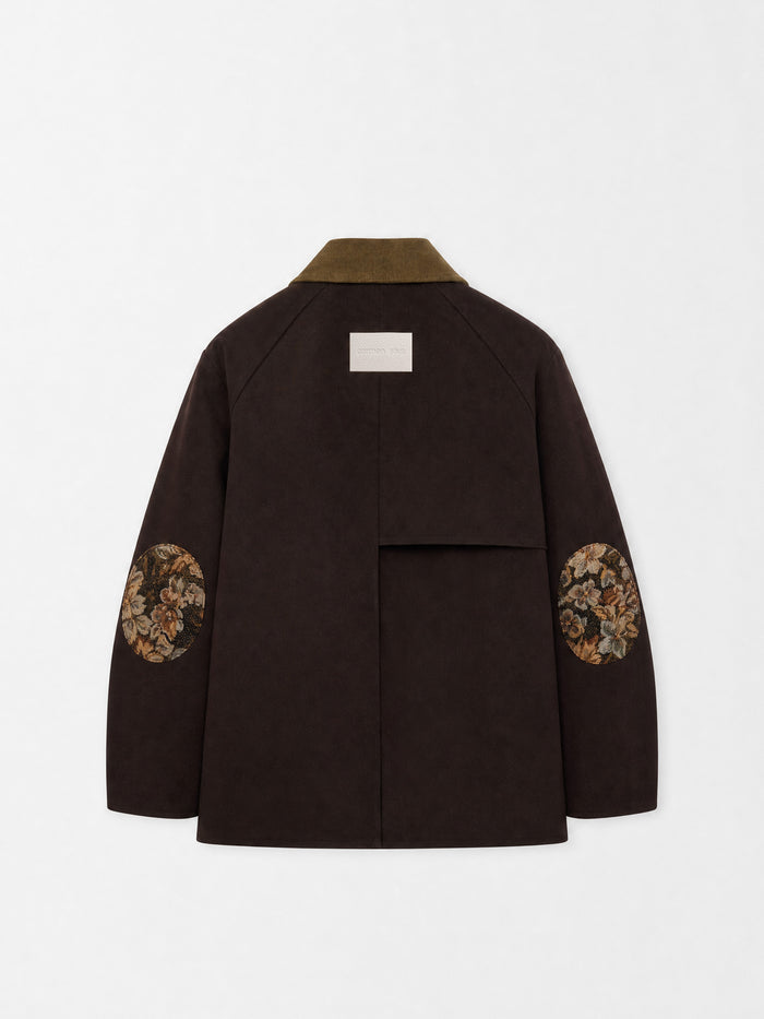 Hazel Brown Contrast Collar Jacket
