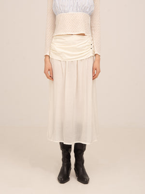 Sidewalk White Midi Skirt