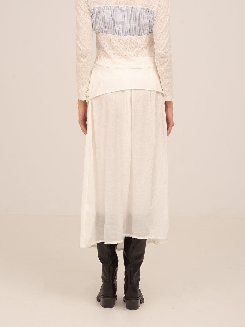Sidewalk White Midi Skirt