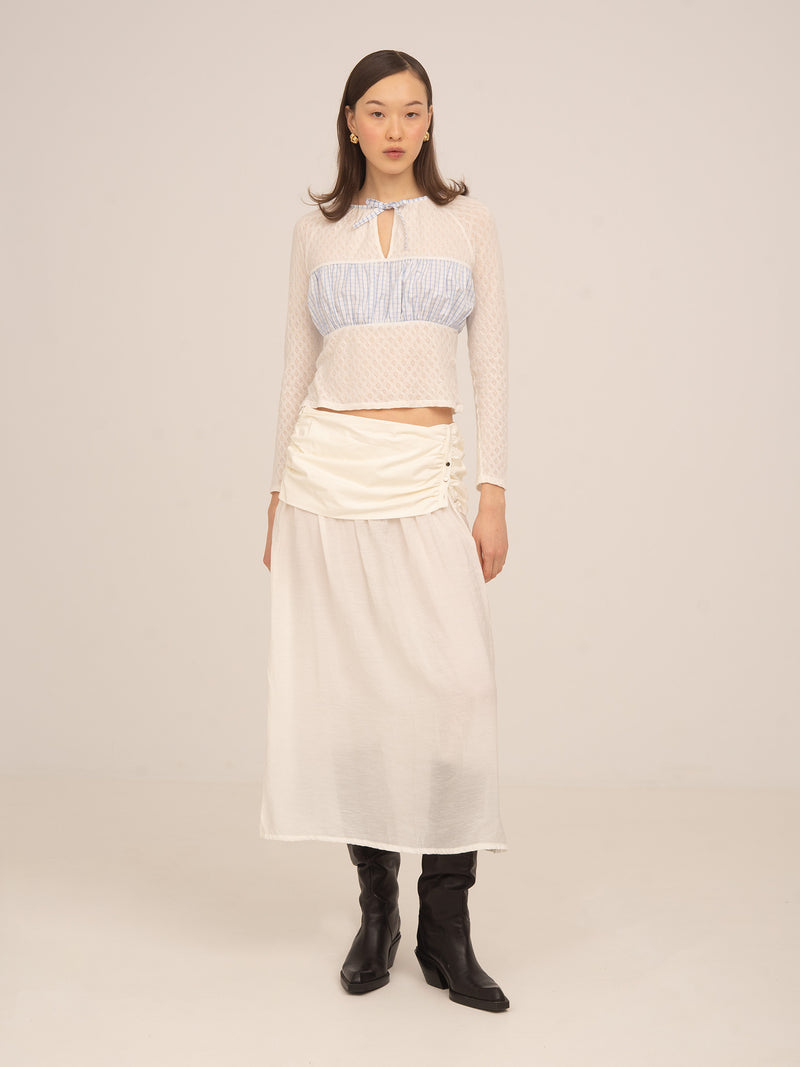 Sidewalk White Midi Skirt