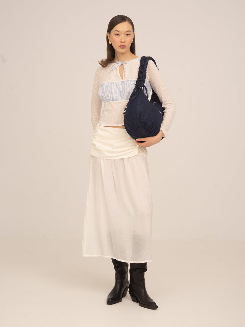 Sidewalk White Midi Skirt
