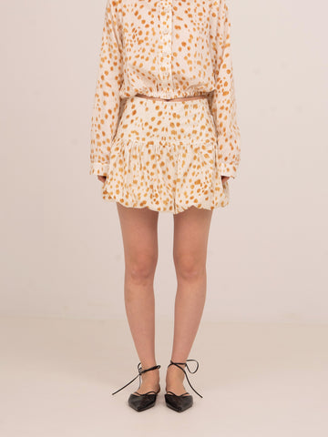 Fawn Deer Print Balloon Mini Skirt