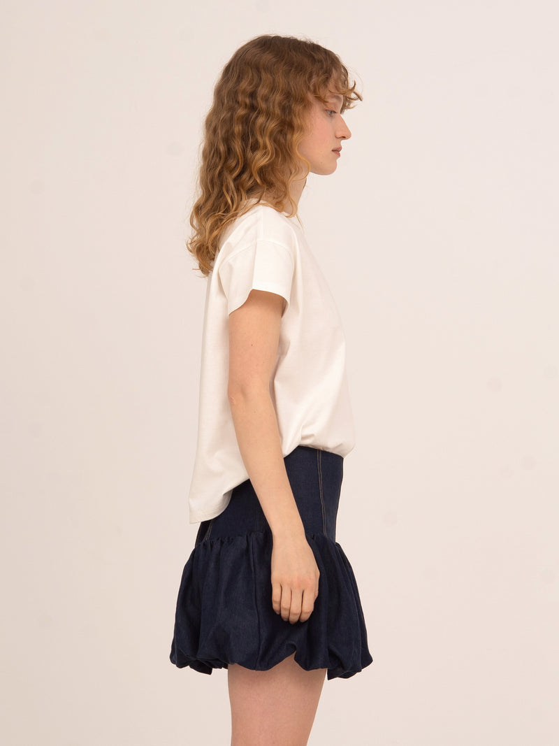 Carmen Patch Detail White T-Shirt