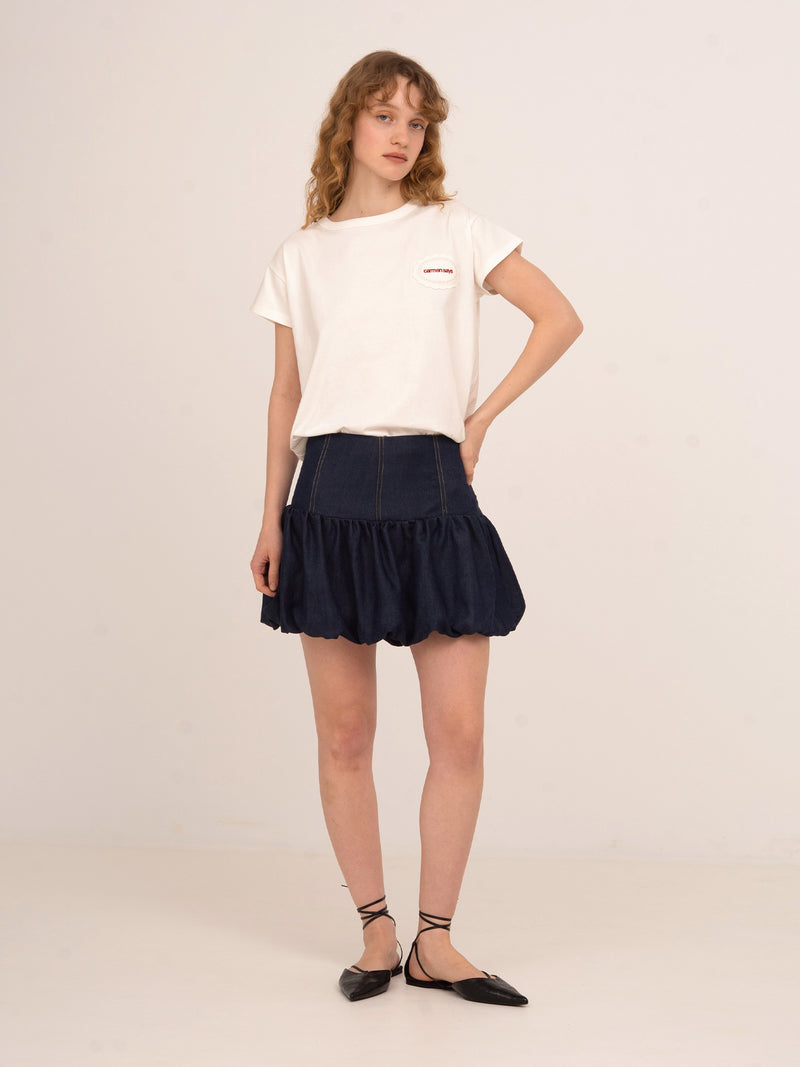 Carmen Patch Detail White T-Shirt
