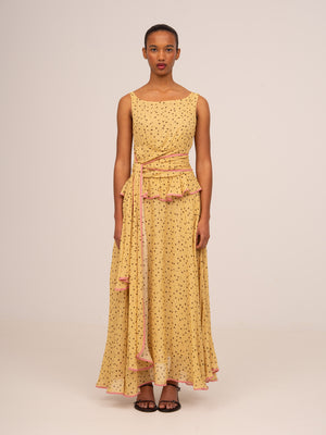 Vestido de fiesta Toast de lunares amarillos