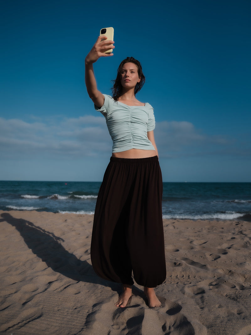 Turquoise Persephone Draped Top
