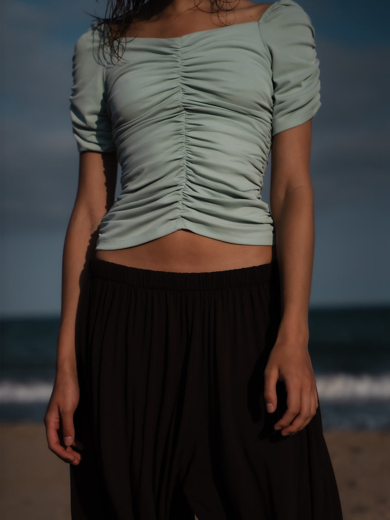 Turquoise Persephone Draped Top