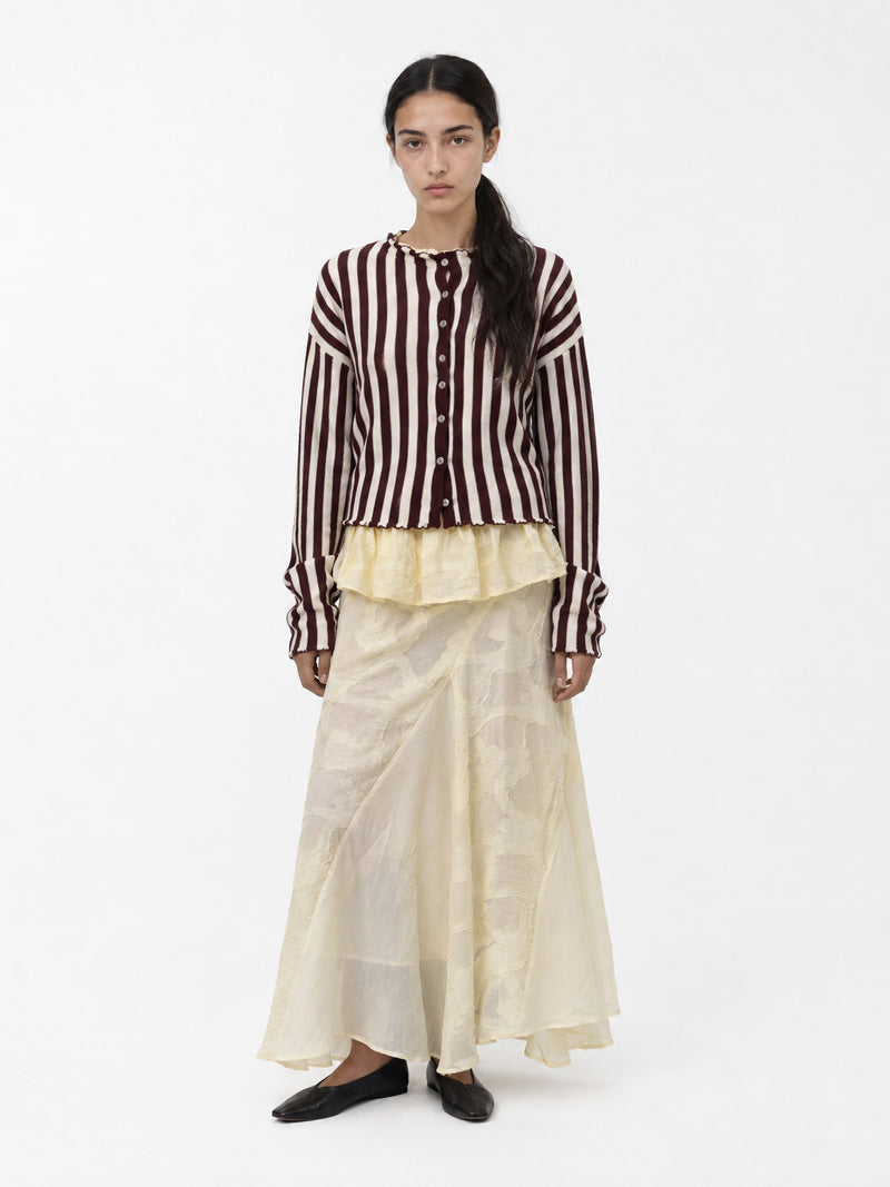 Acorn Burgundy Stripe Knit Cardigan