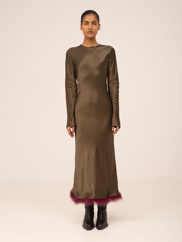 Elf Brown Feather Dress