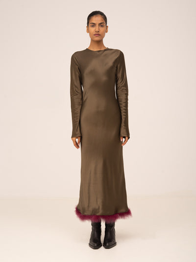 Elf Brown Feather Dress